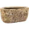 Lava Relic beige ovale bloempot binnen 31x18x15 cm