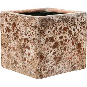 Lava Relic Pink Cube bloempot binnen 20x20x20 cm