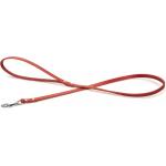 Hondenriem van leer 100cm x 10mm rood