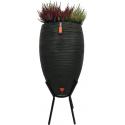 Capi Nature Rib regenton zwart 130L met plantenbak