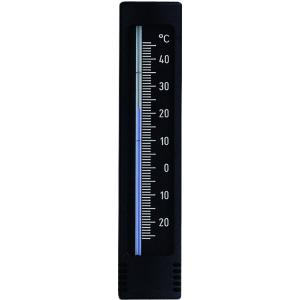 Buitenthermometer kunststof zwart/zilver 14.5 cm