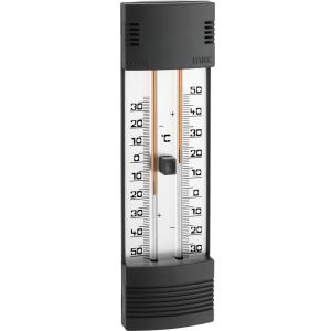 Buitenthermometer kunststof zwart min/max 20 cm