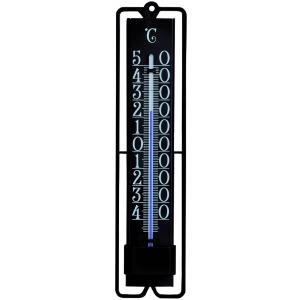 Buitenthermometer kunststof Novelli zwart 19.5 cm