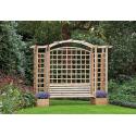 Houten rozenboog met tuinbank en bloembakken 270 x 287 cm