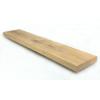 Eiken wandplank massief recht 100 x 25 cm inclusief leren riemen bruin