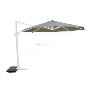 Zweefparasol Virgo 350 cm wit frame steengrijs