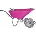 Kruiwagen gecoat 100 liter fuchsia met anti-lek kruiwagenwiel