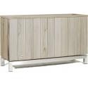 Rechthoekige plantenbak teak vintage grijs 100x35x60 cm