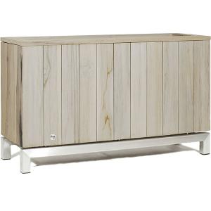 Rechthoekige plantenbak teak vintage grijs 100x35x60 cm