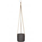 Rough Eco-line hangende bloempot S 15x15 cm Charlie zwart