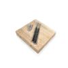 Zwevende wandplank eiken boomstam 20 x 20 cm