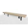 Eiken wandplank massief recht 60 cm op 25 cm diepe plankdragers