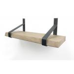 Eiken wandplank boomkant 120 cm in 25 cm diepe plankdragers