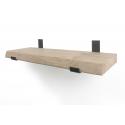 Eiken wandplank boomkant 50 cm in 20 cm diepe industriele plankdragers