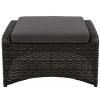 Soho Forte lounge voetenbank wicker hocker antraciet 72x55x40 cm