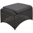 Soho Forte lounge voetenbank wicker hocker antraciet 72x55x40 cm