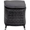 Soho Forte voetenbank wicker hocker antraciet 52x50x42 cm