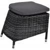 Soho Forte voetenbank wicker hocker antraciet 52x50x42 cm