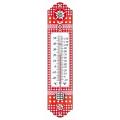 Metalen thermometer Alpen 29 cm rood voor gebruik binnen en buiten