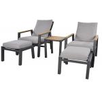 Coda charcoal antraciet duo loungeset - 2 persoons