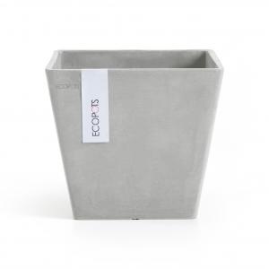 Ecopots Rotterdam kunststof bloempot Wit/Grijs - Ø 18,3 cm