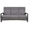 Prato Forte wicker Loungebank antraciet - 3 persoons