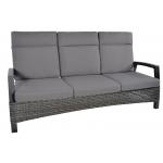 Prato Forte wicker Loungebank antraciet - 3 persoons