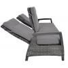 Prato Forte wicker Loungebank antraciet - 3 persoons