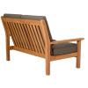 Teak 124 cm Loungebank inclusief kussens - 2 persoons