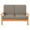 Teak 124 cm Loungebank inclusief kussens - 2 persoons