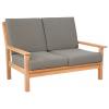 Teak 124 cm Loungebank inclusief kussens - 2 persoons