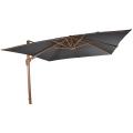 VirgoFlex Zweefparasol houtlook grijs 300x300 cm vierkante parasol