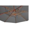 VirgoFlex Zweefparasol houtlook grijs 350 cm ronde parasol