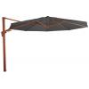 VirgoFlex Zweefparasol houtlook grijs 350 cm ronde parasol