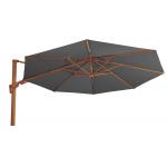 VirgoFlex Zweefparasol houtlook grijs 350 cm ronde parasol