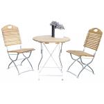 Hardhouten Bistroset ⌀ 77 cm met metalen frame