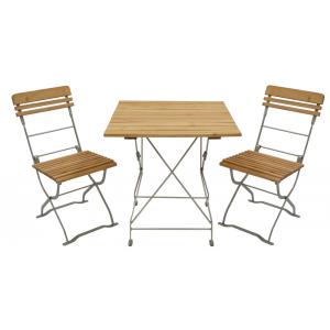 Hardhouten Bistroset 70 x 70 cm met metalen frame