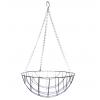 Hanging basket zwart gecoat metaal - L