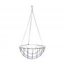 Hanging basket zwart gecoat metaal - M