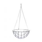 Hanging basket zwart gecoat metaal - M