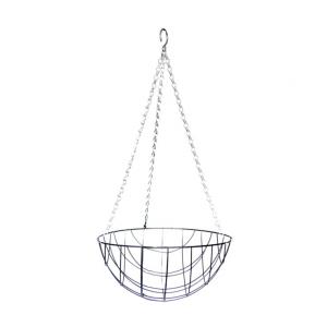 Hanging basket zwart gecoat metaal - M