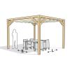 Vrijstaande pergola hout 2.9x3 meter met antraciet kleurig harmonicadoek