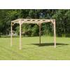 Vrijstaande pergola hout 2.9x3 meter met gebroken wit kleurig harmonicadoek