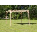 Vrijstaande pergola hout 2.9x3 meter met gebroken wit kleurig harmonicadoek