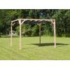 Vrijstaande pergola hout 2.9x3 meter met zwart kleurig harmonicadoek