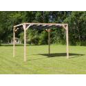 Vrijstaande pergola hout 2.9x3 meter met zwart kleurig harmonicadoek