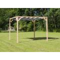 Vrijstaande pergola hout 2.9x4 meter met antraciet kleurig harmonicadoek