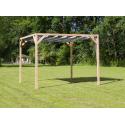 Vrijstaande pergola hout 2.9x4 meter met antraciet kleurig harmonicadoek