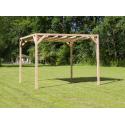 Vrijstaande pergola hout 2.9x4 meter met zand kleurig harmonicadoek