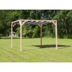 Vrijstaande pergola hout 2.9x5 meter met antraciet kleurig harmonicadoek